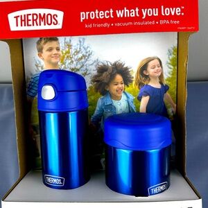 NEW Thermos FUN container Bottle and Food Jar Lunch Set Blue